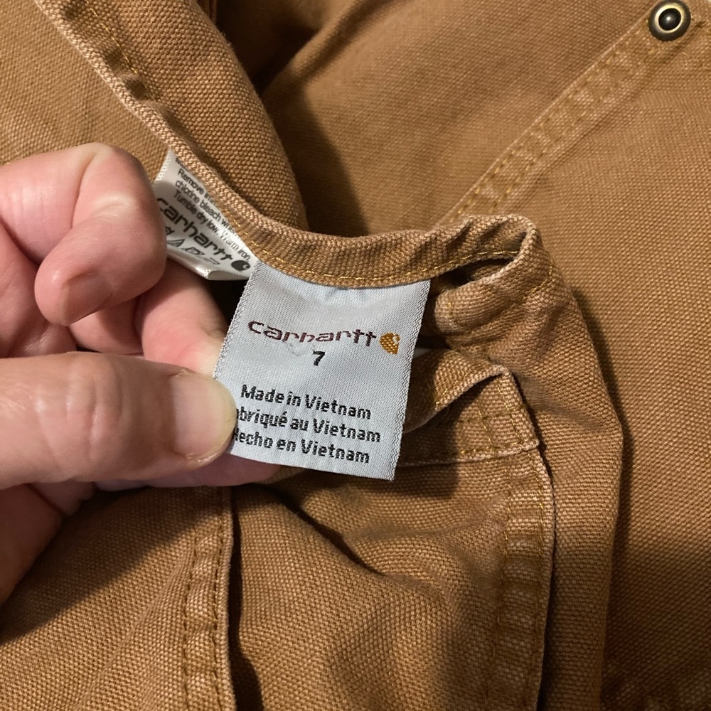 Boys size 7 carhart bib overalls